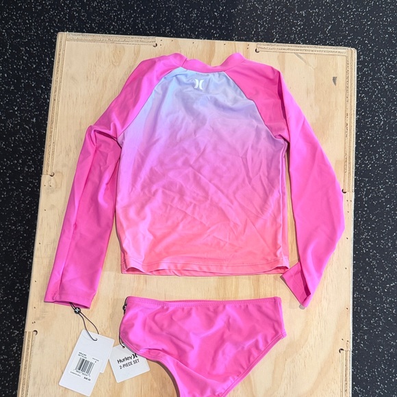 Hurley Kids Gradient Pink Rashguard Set - Picture 5 of 5